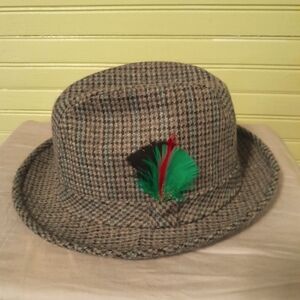 Stetson tweed fedora , gray & blue size 7 1/4